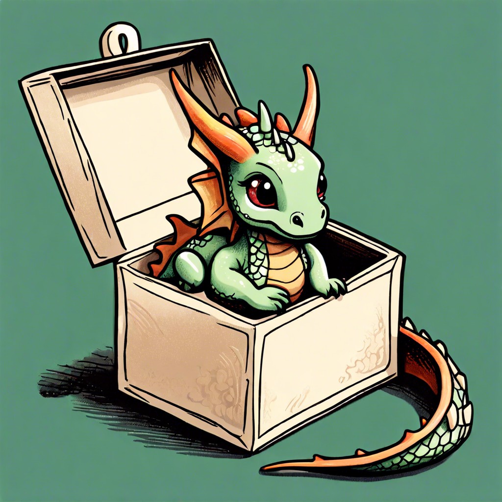 a baby dragon inside a matchbox