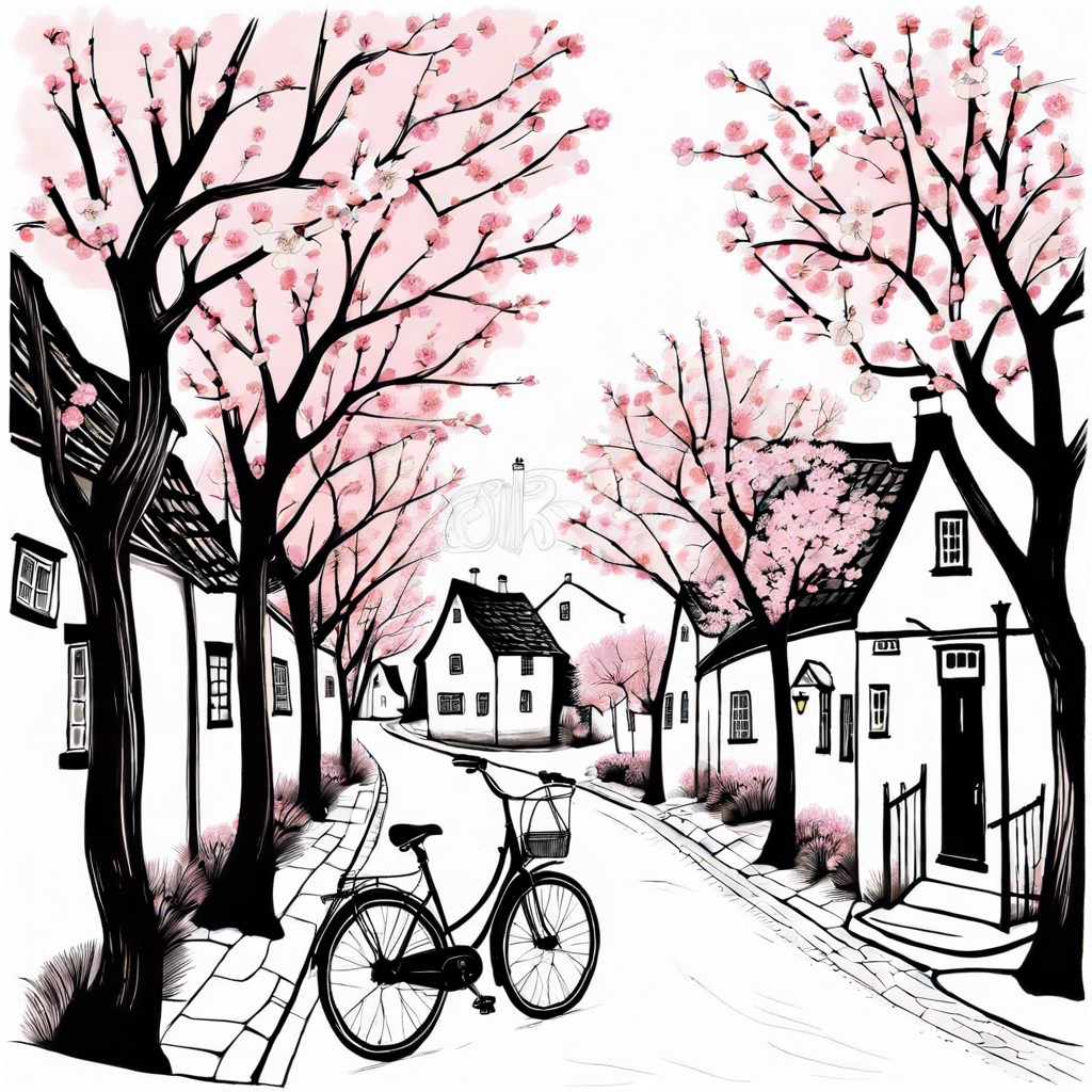 a bike ride through a quaint village