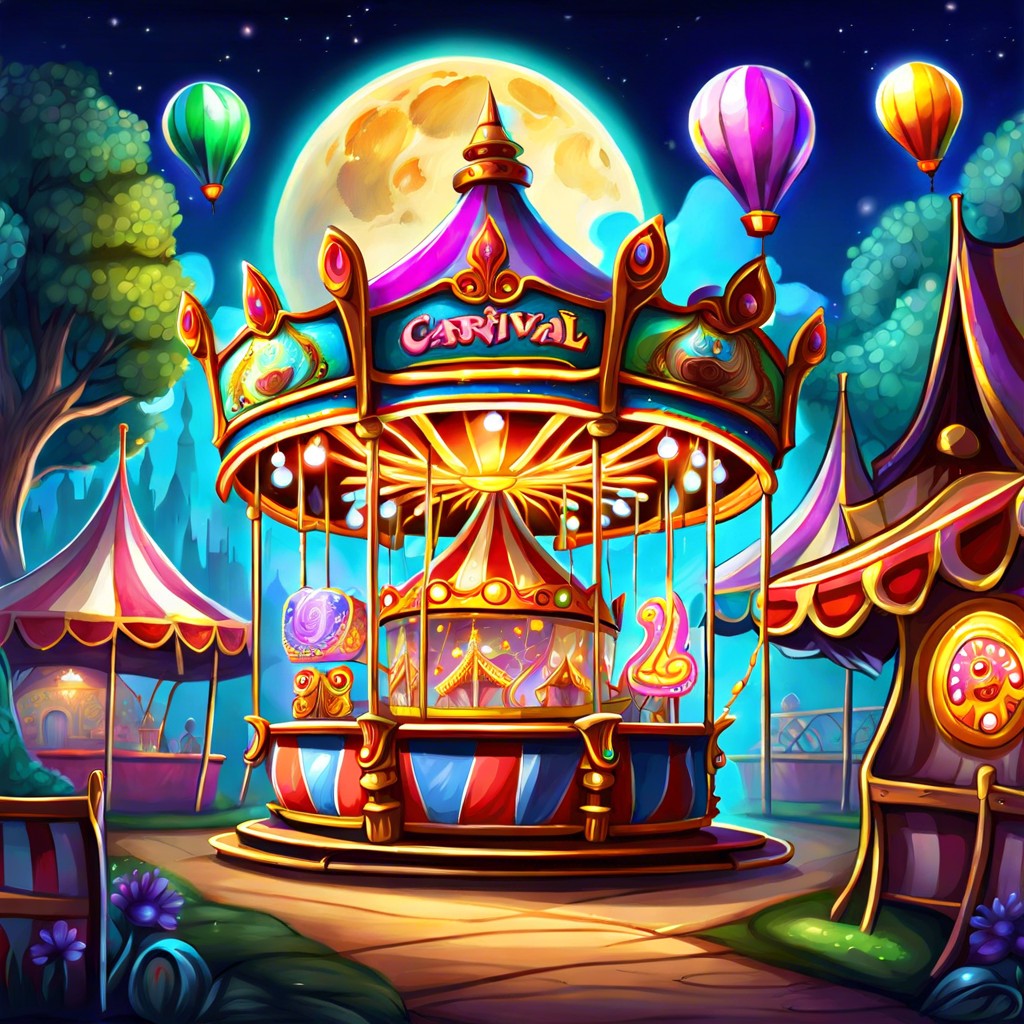 a carnival with magical games and rides