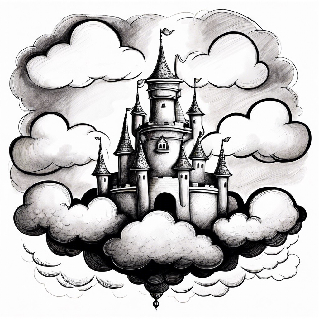 a castle floating in the clouds