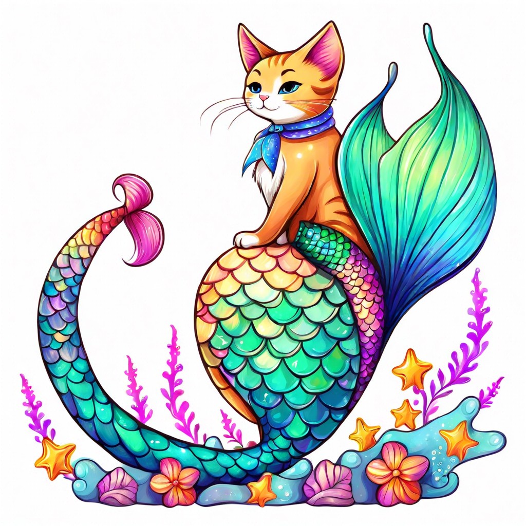 a cat with a mermaid tail