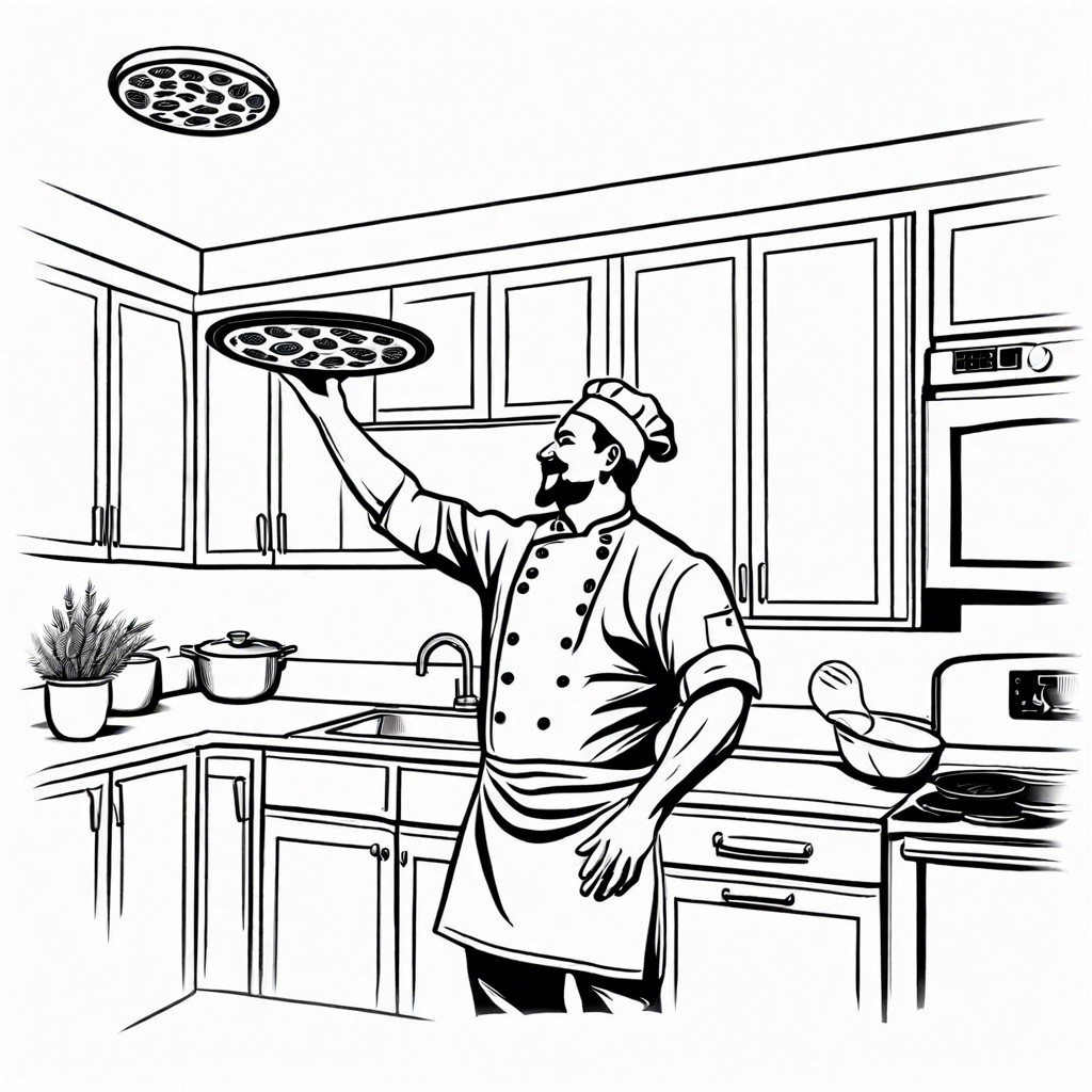 a chef tossing pizza dough