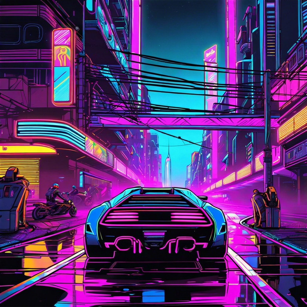 a cyberpunk street racer with neon accents