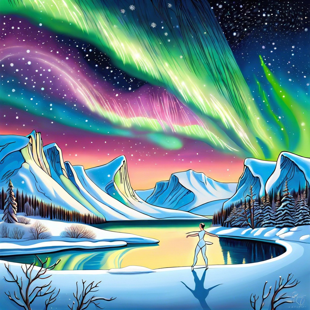 a dance of the aurora borealis in a polar setting
