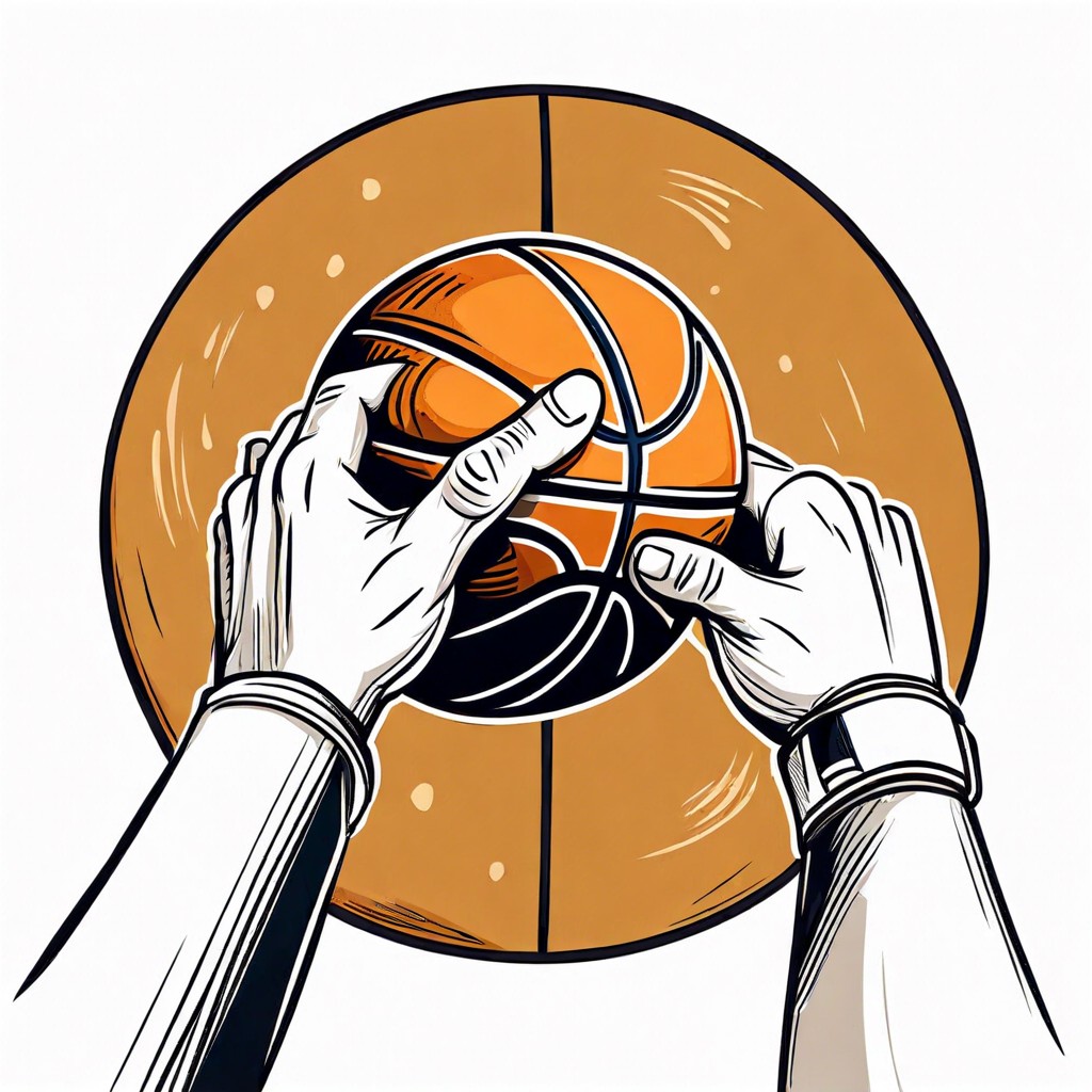 a detailed view of a hand spinning a basketball