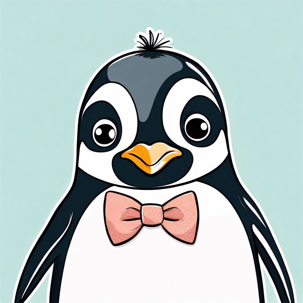 a little penguin with a bow tie