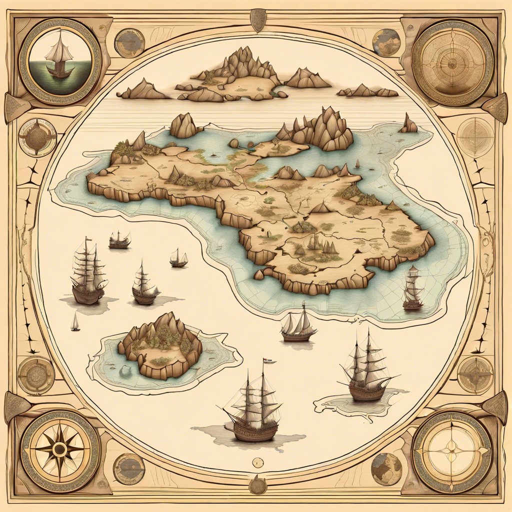 a map of a fictional archipelago