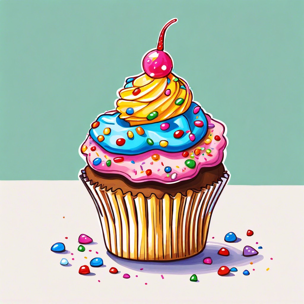 a minuscule cupcake with sprinkles