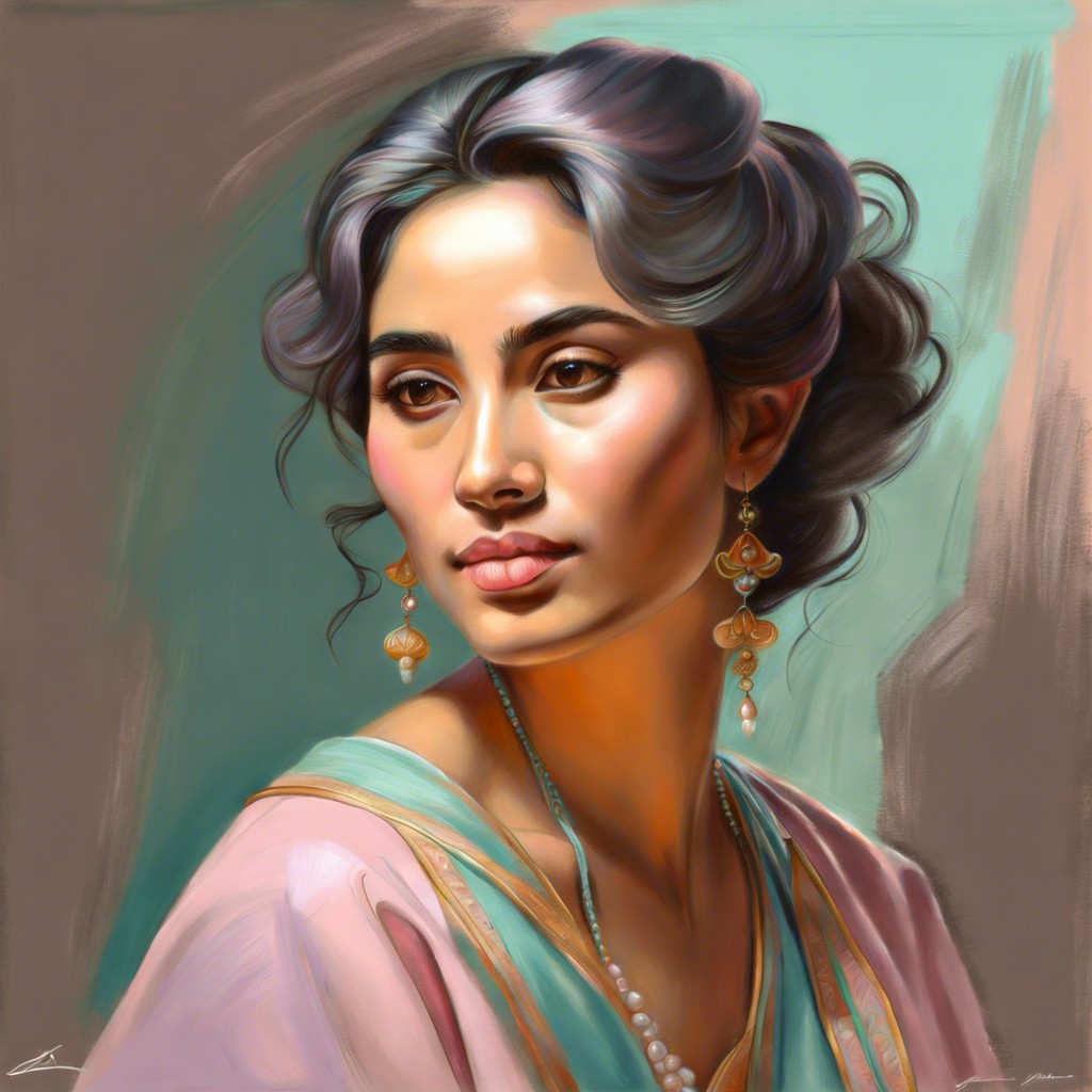 a portrait using only pastel colors