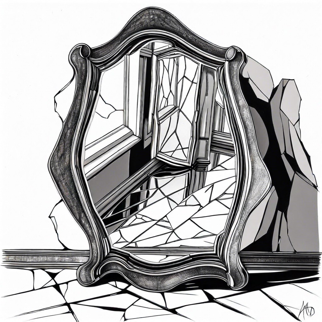 a reflection in a shattered mirror