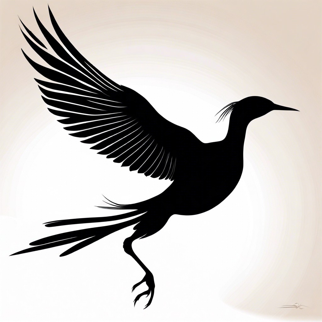a silhouette of a bird in flight