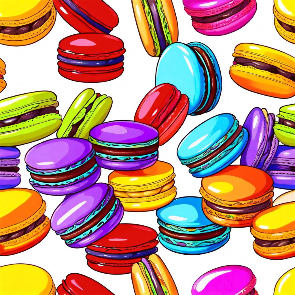 a small stack of colorful macarons