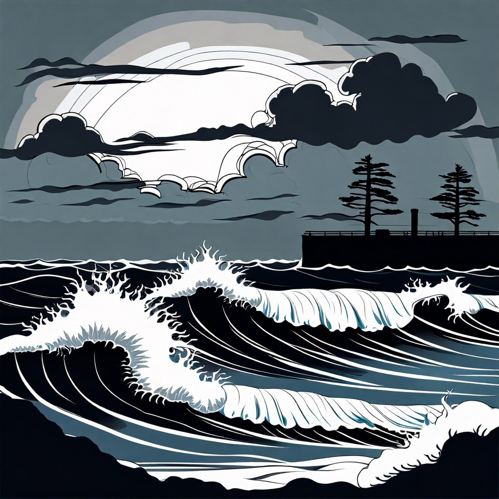 a stormy sea inside a human silhouette