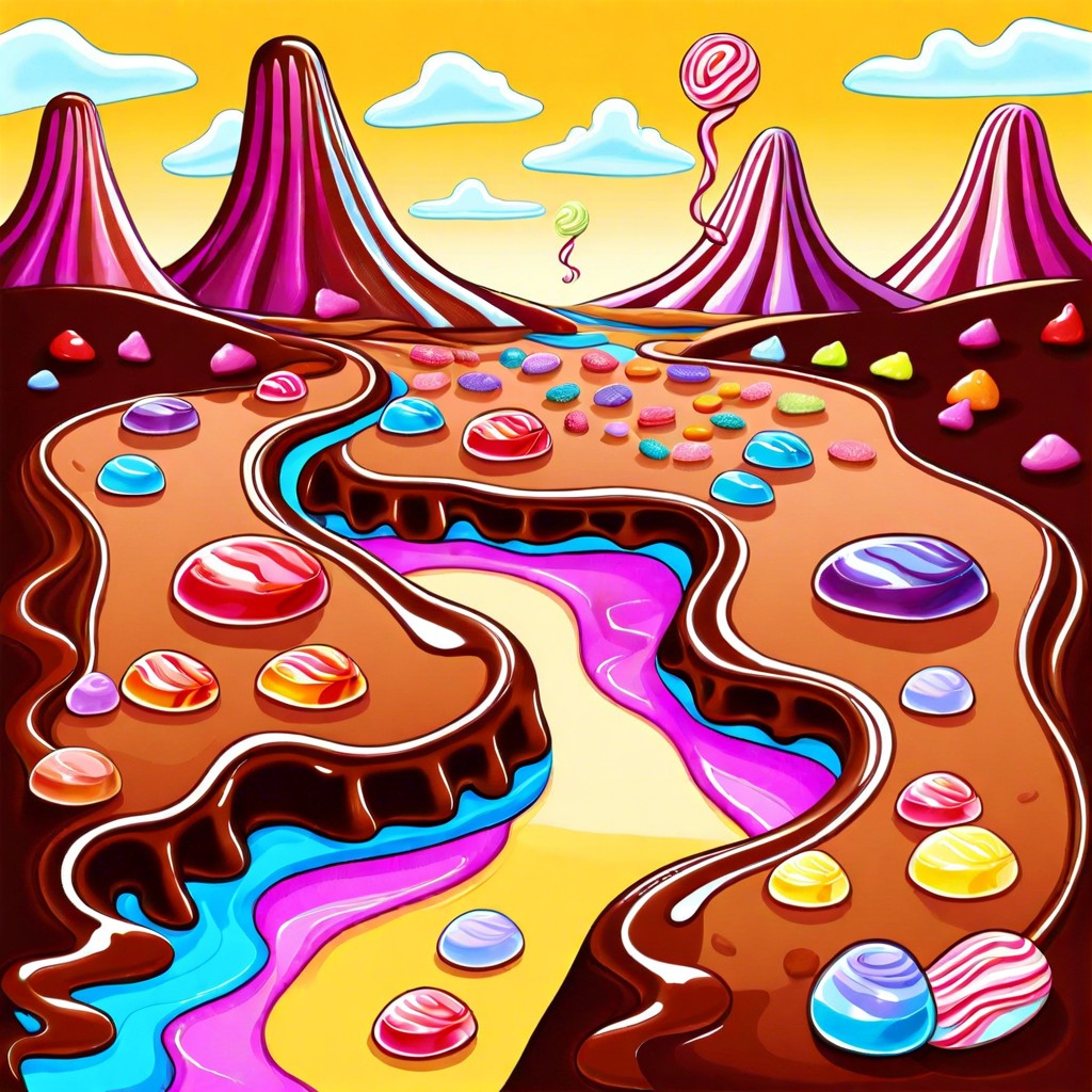 a surreal candy landscape