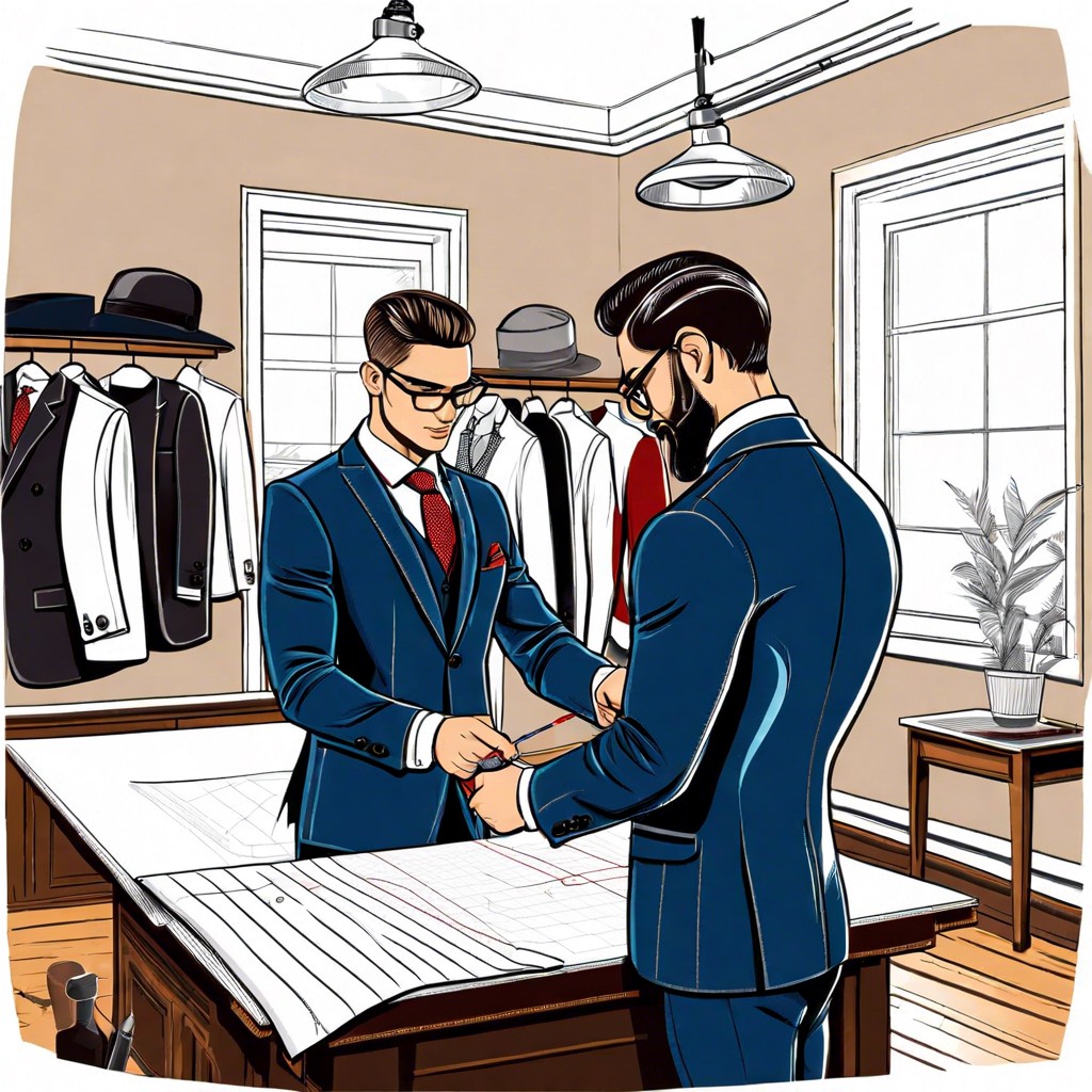 a tailor fitting a suit