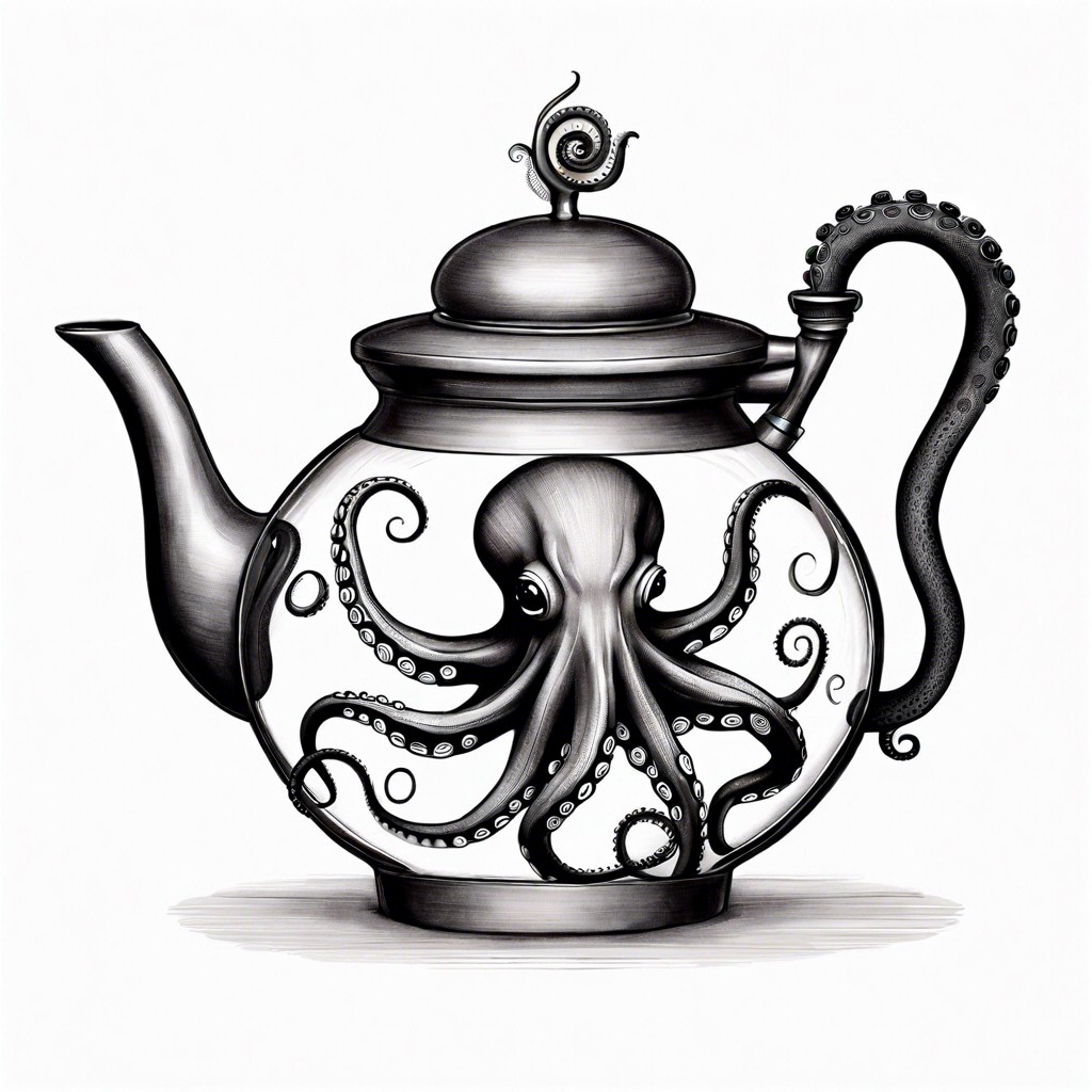 a teapot shaped like an octopus