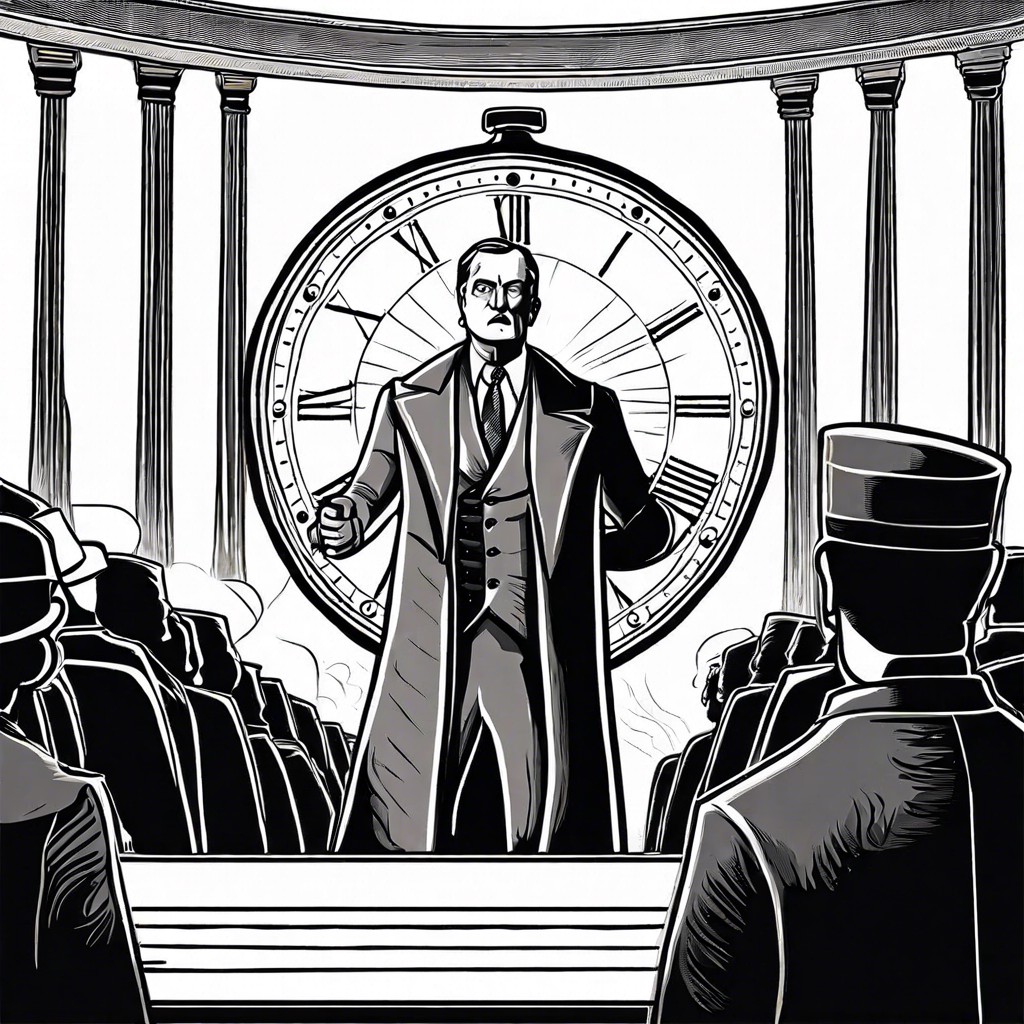 a time traveler accidentally keeps interrupting famous historical speeches