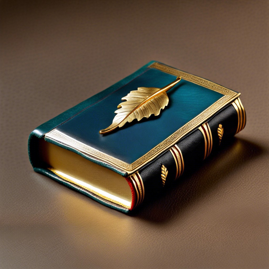 a tiny library book with a golden spine