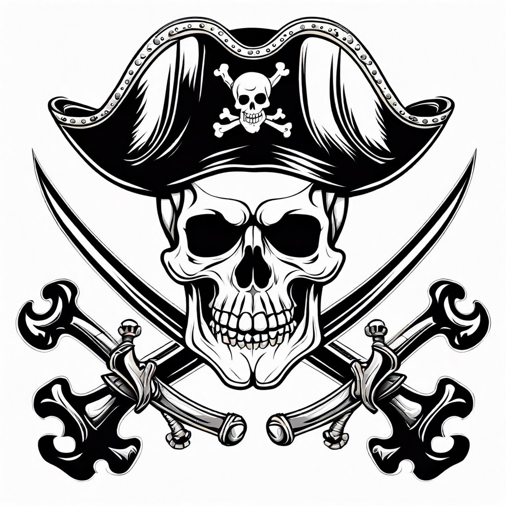 a traditional skull and crossbones