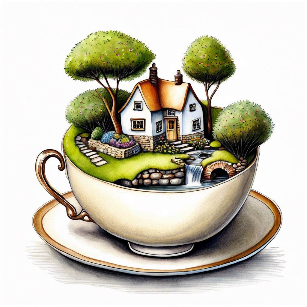 a village inside a teacup