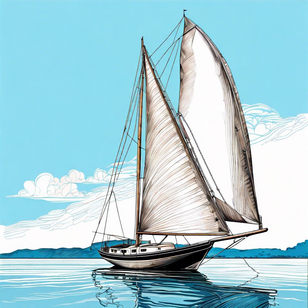 a vintage sailboat on crystal blue water