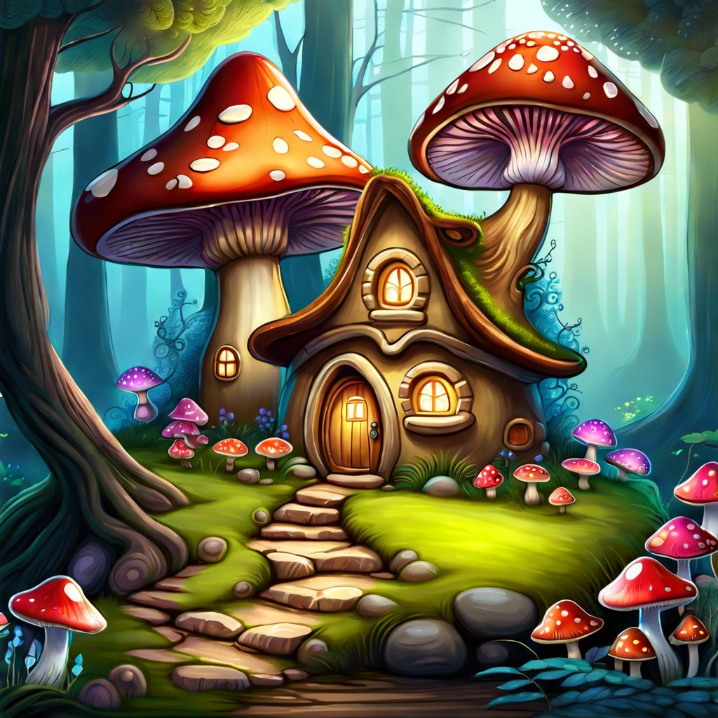 a whimsical mushroom house