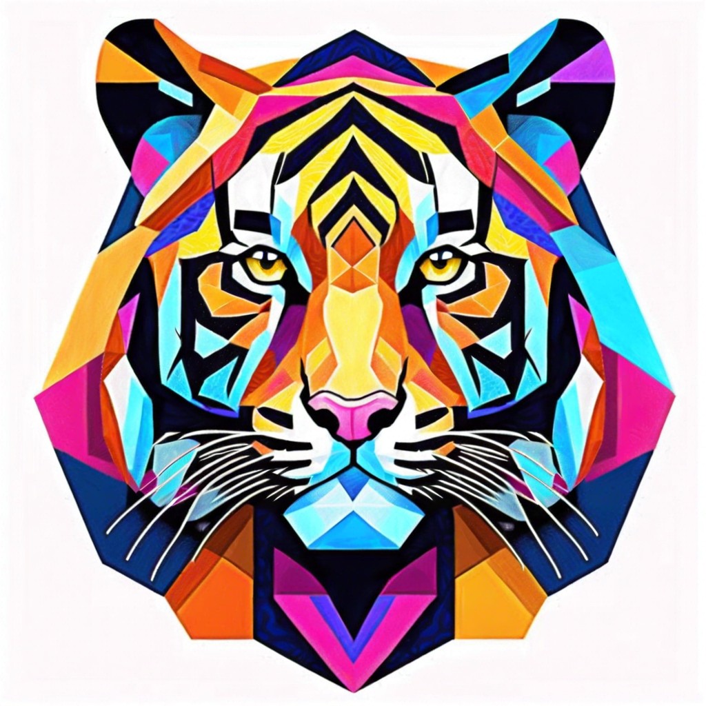 abstract geometric animal portraits