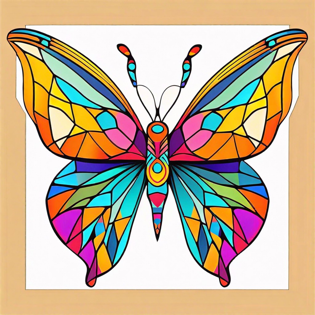 abstract geometric butterfly design