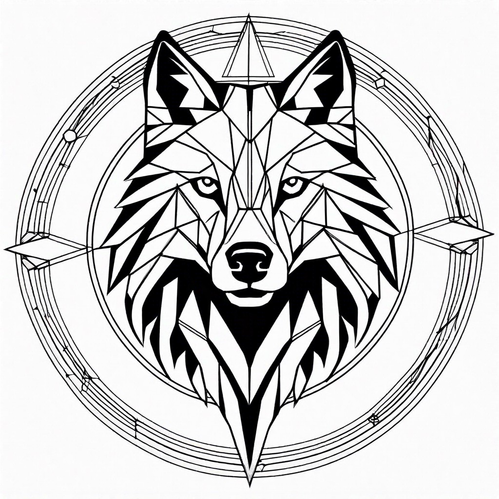 abstract geometrical wolf