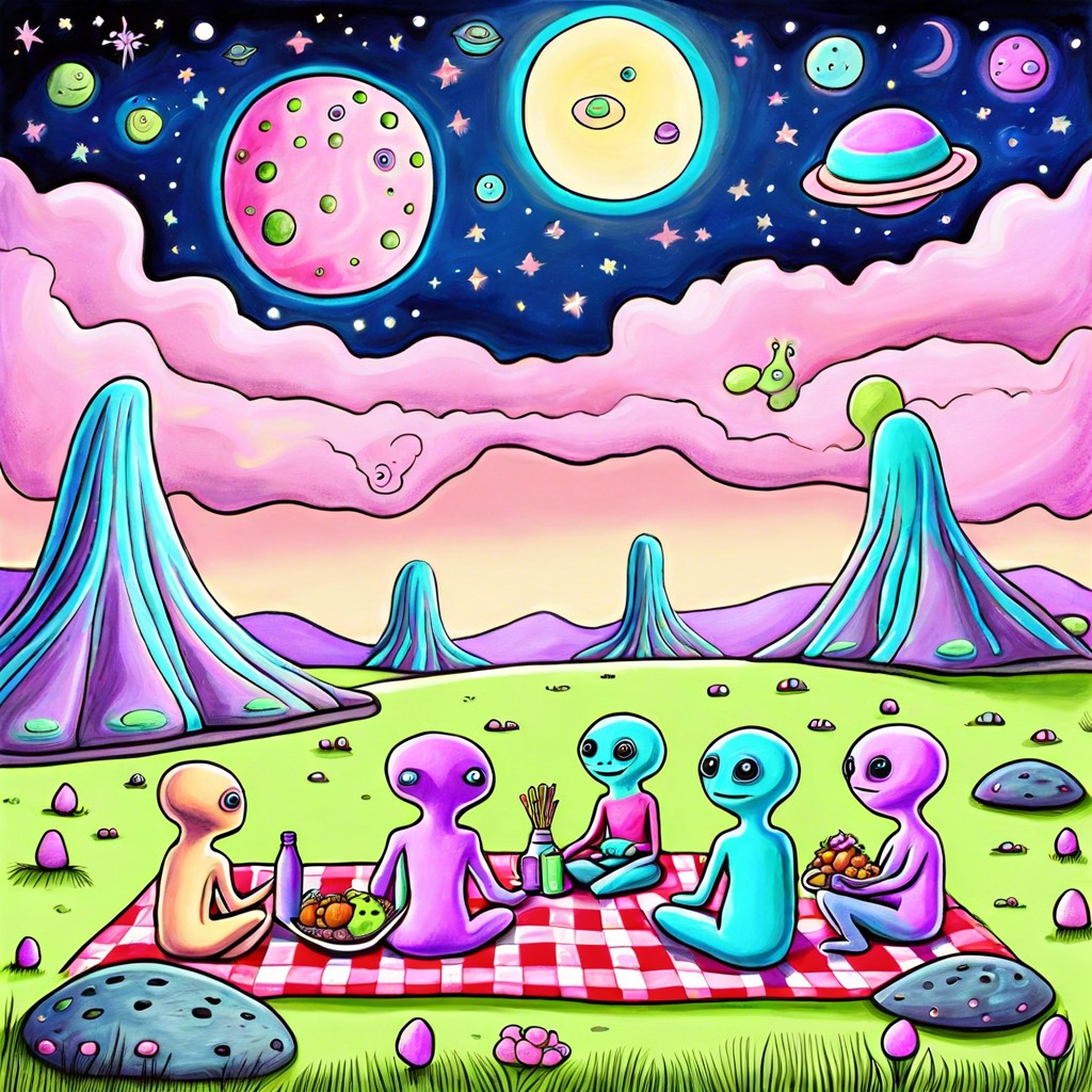 aliens having a picnic