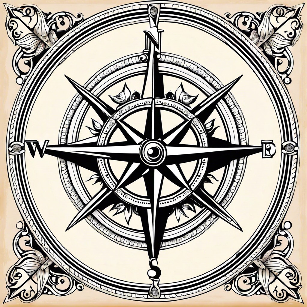 an antique compass rose