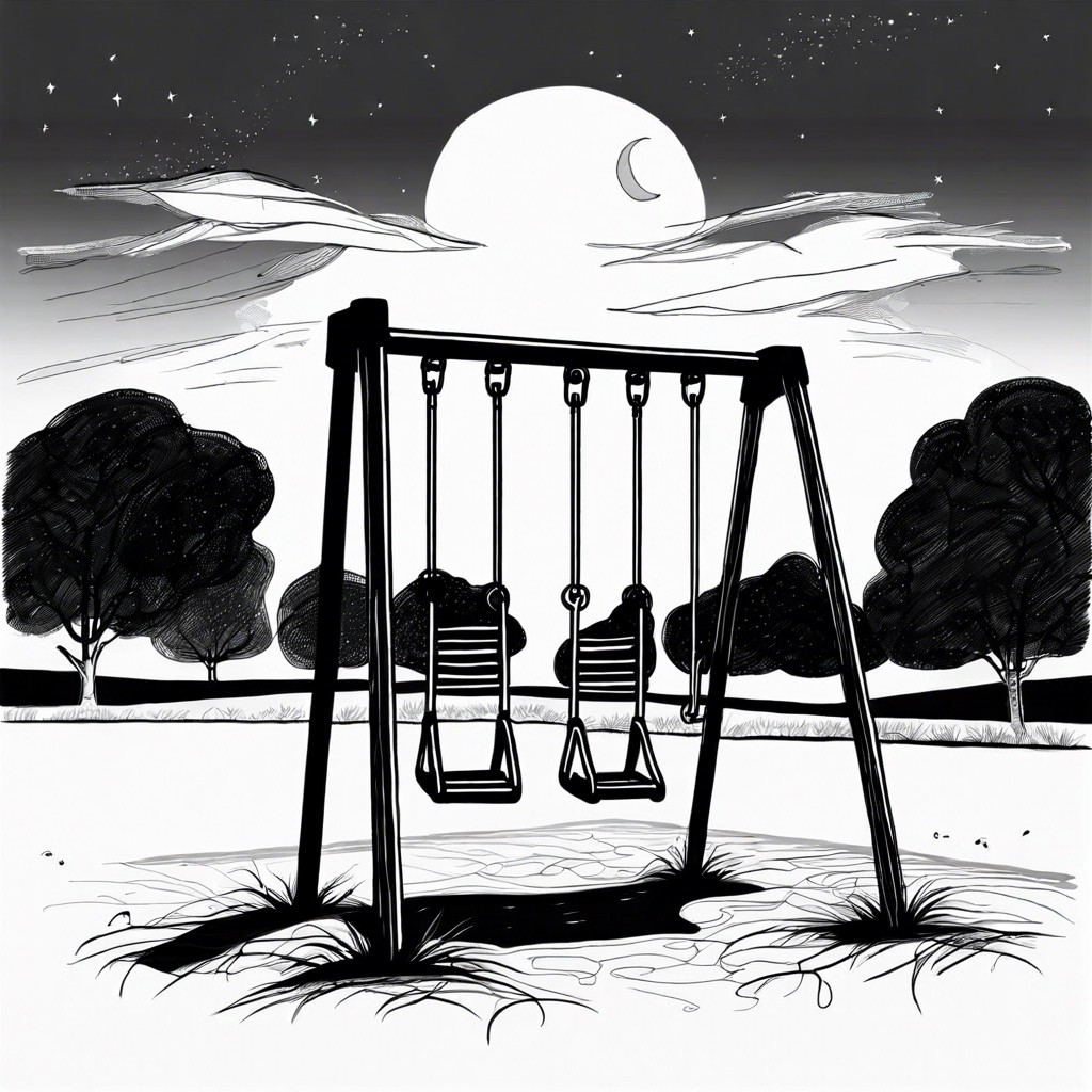 an empty playground at dusk