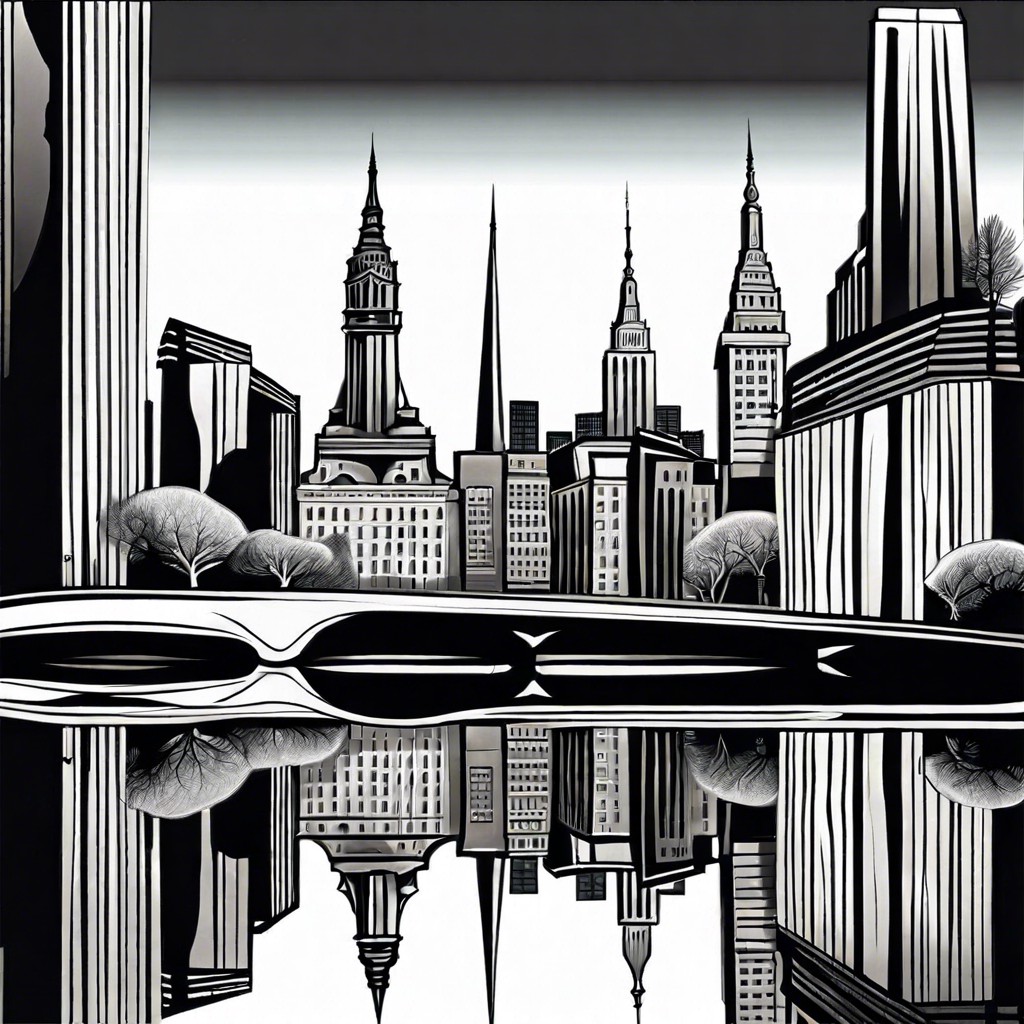 architectural eyes city skylines or famous buildings reflected