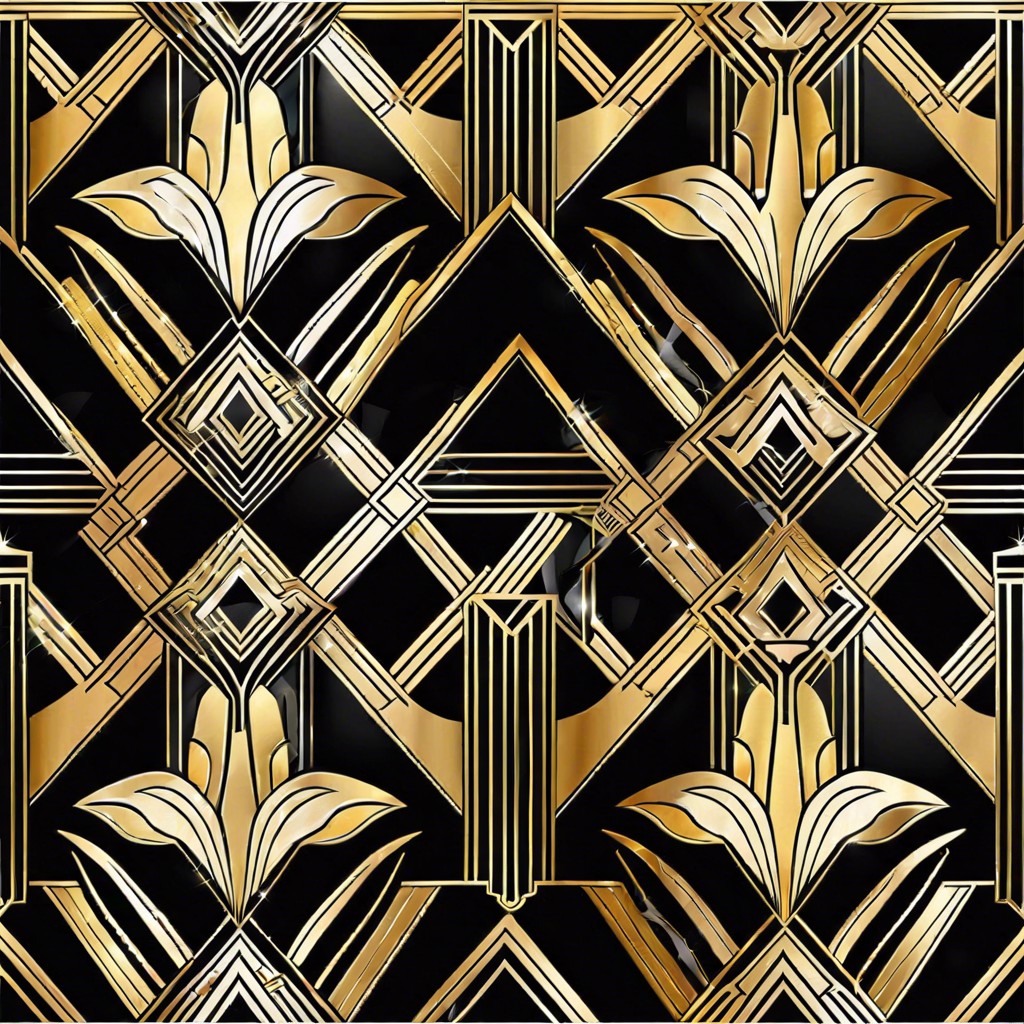 art deco patterns with metallic accents
