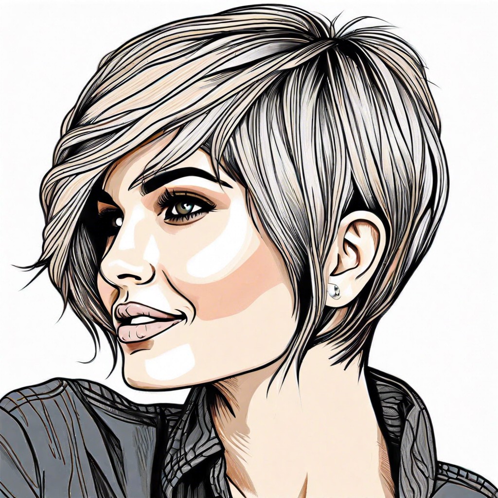 asymmetrical pixie cut with textured layers