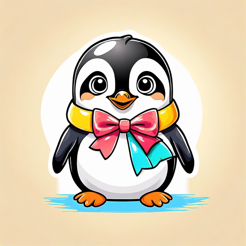 baby penguin wearing a bow tie