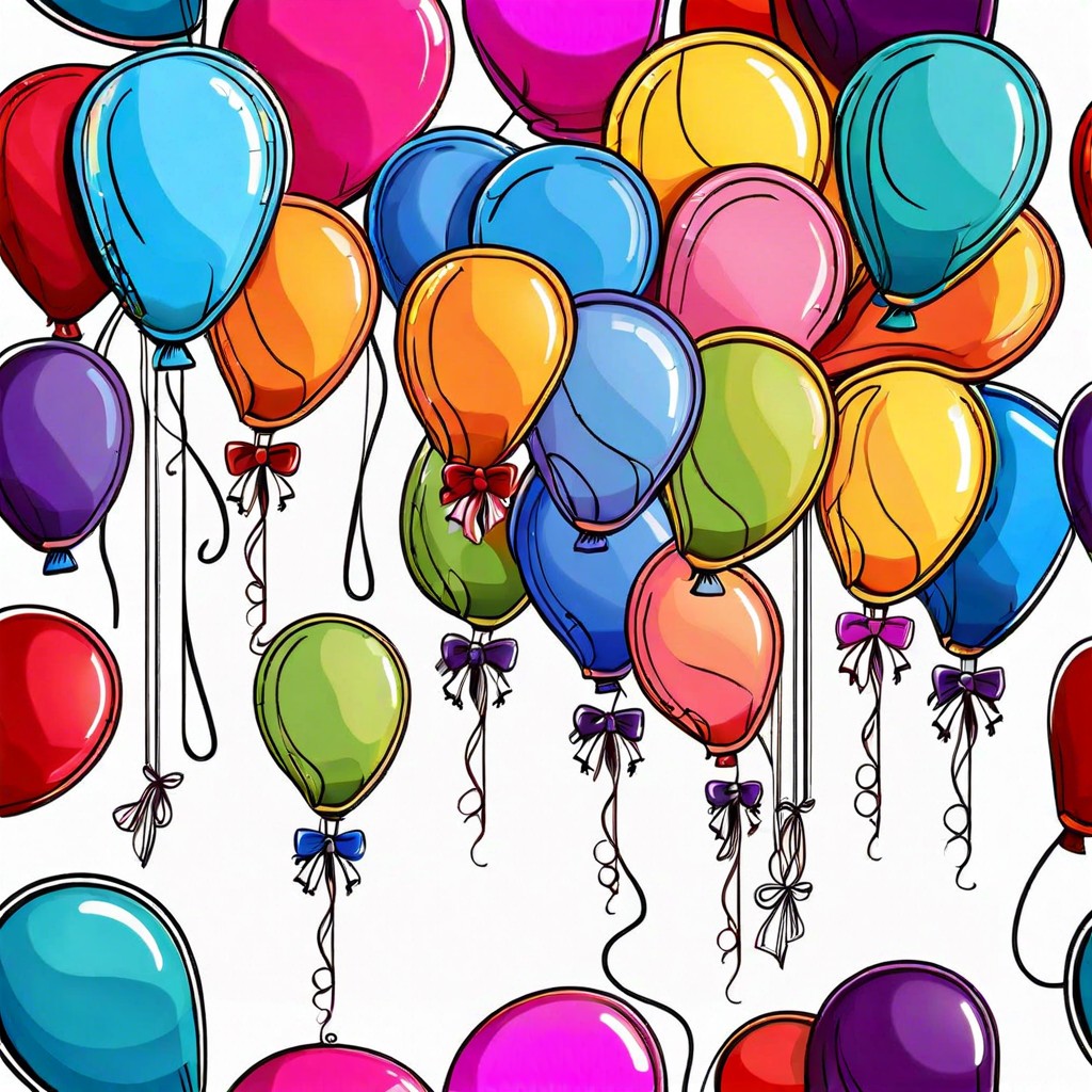 balloons tied with bow strings