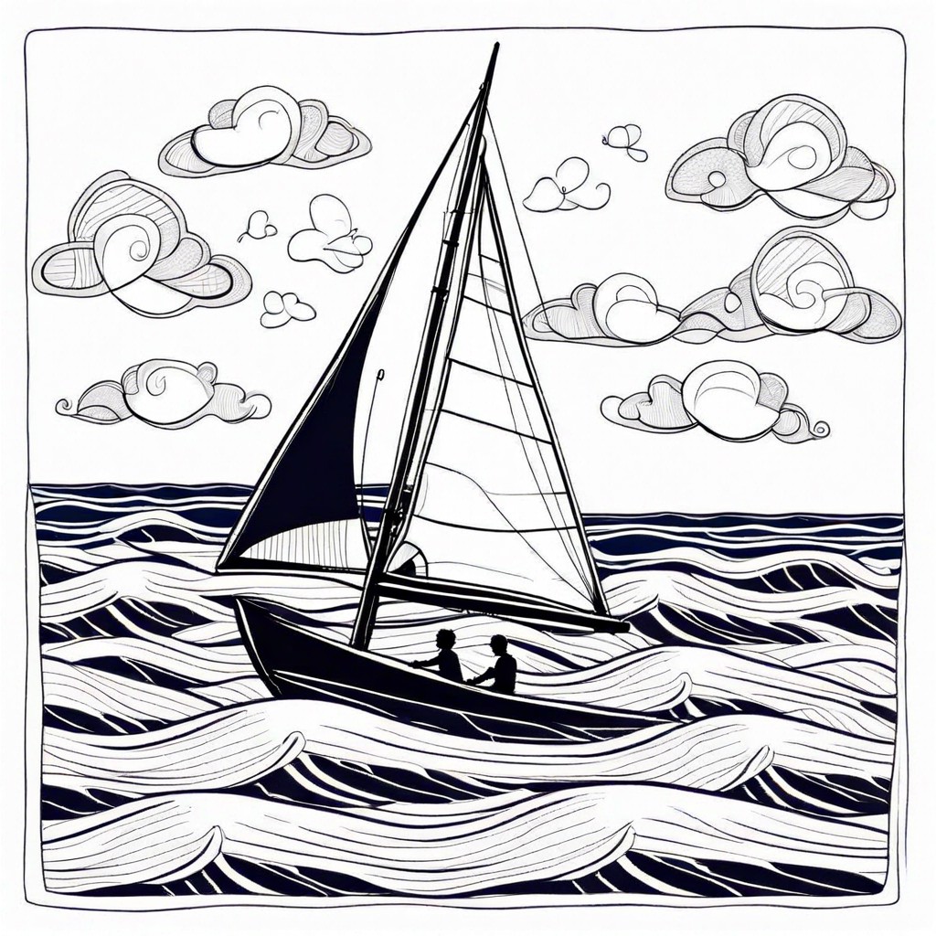 basic sailboat on waves