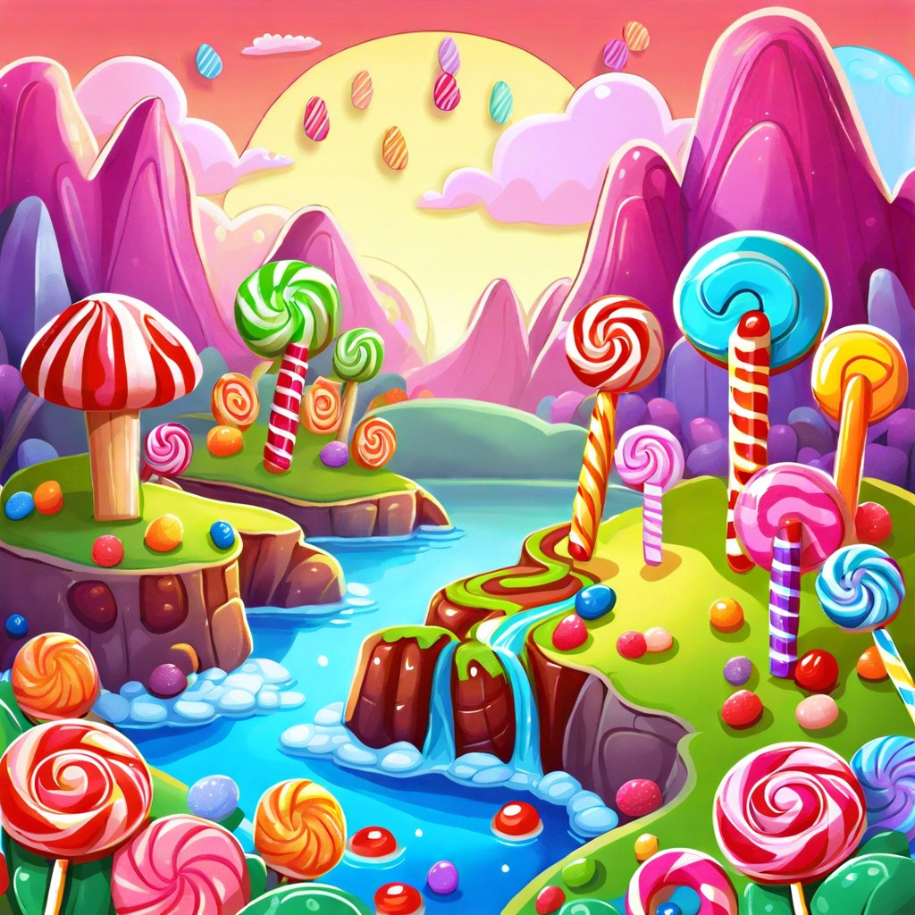candy land with edible landscapes