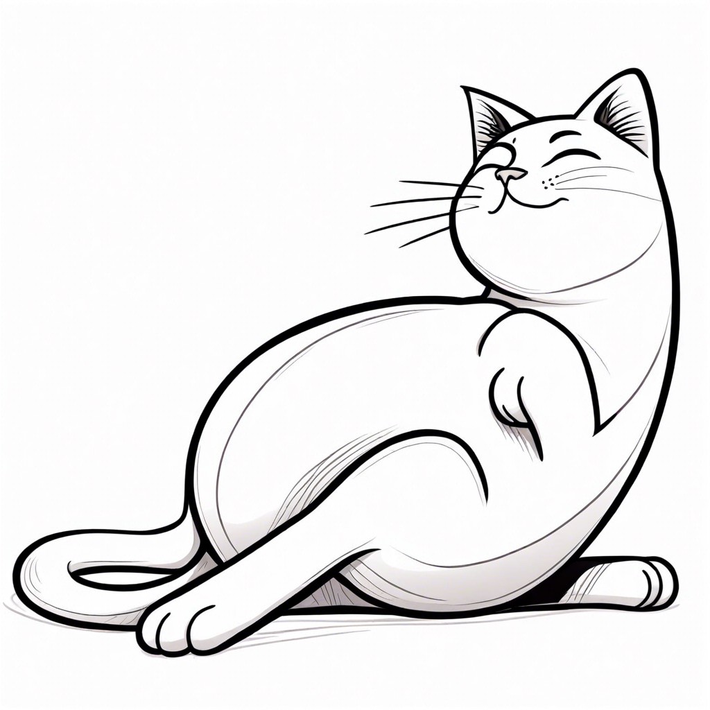 cartoon cat stretching