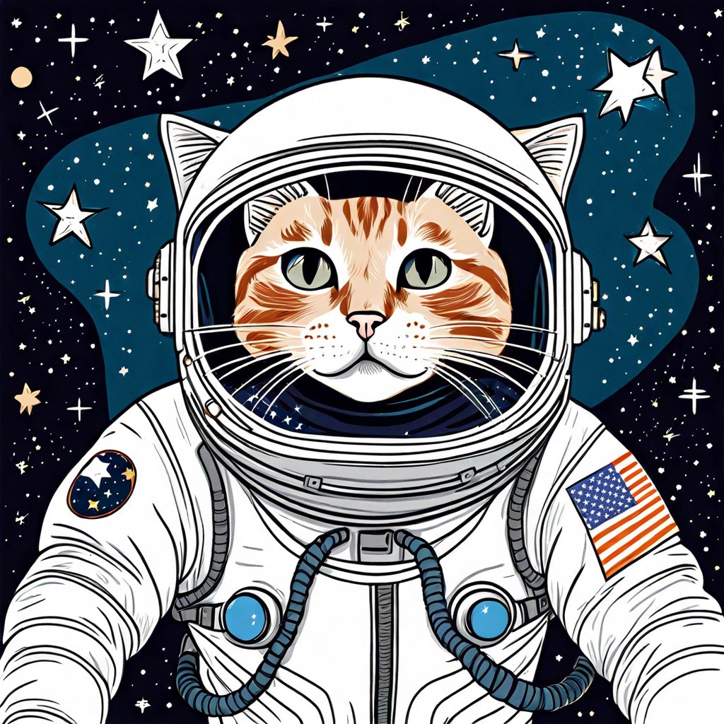 cat astronaut in space