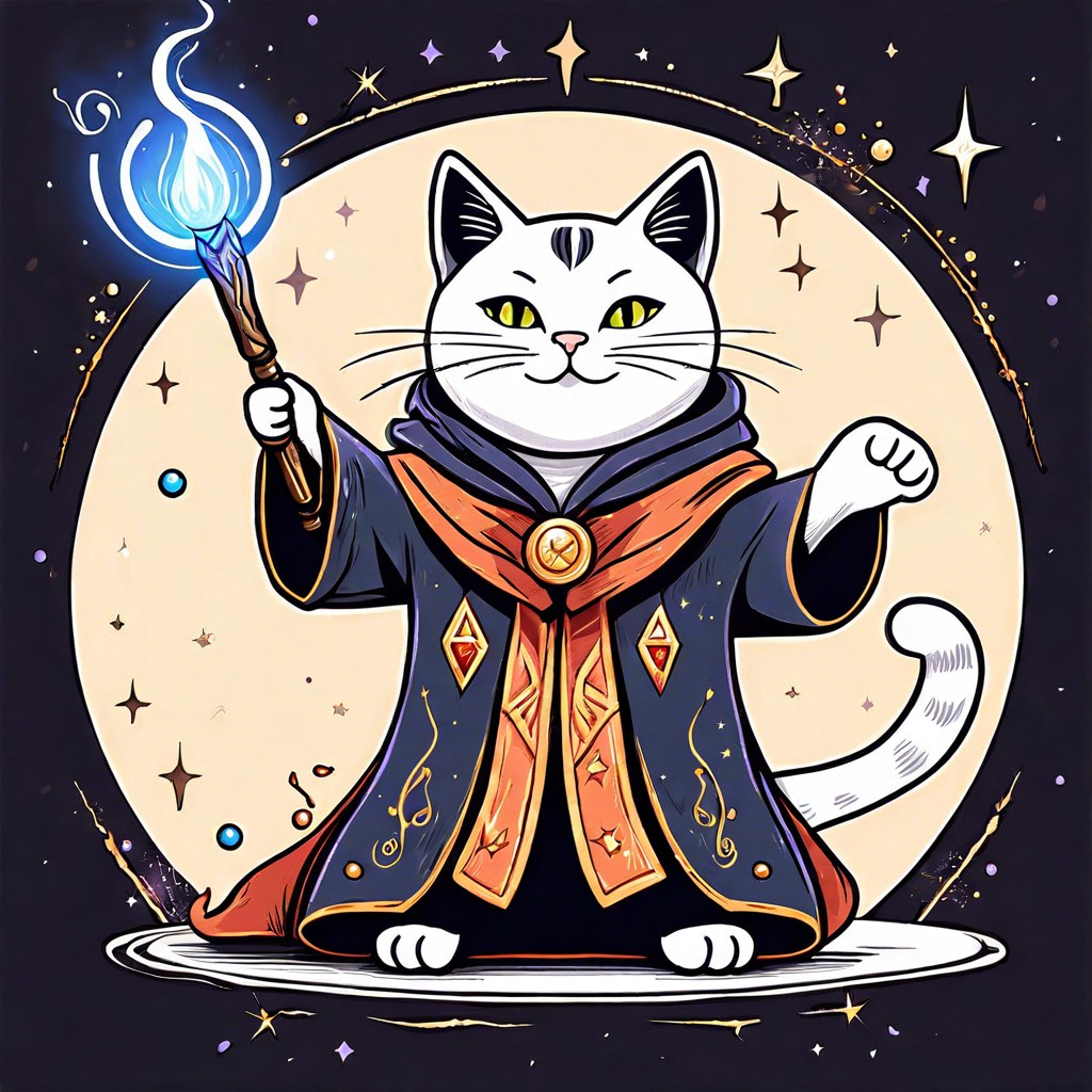 cat dressed as a wizard
