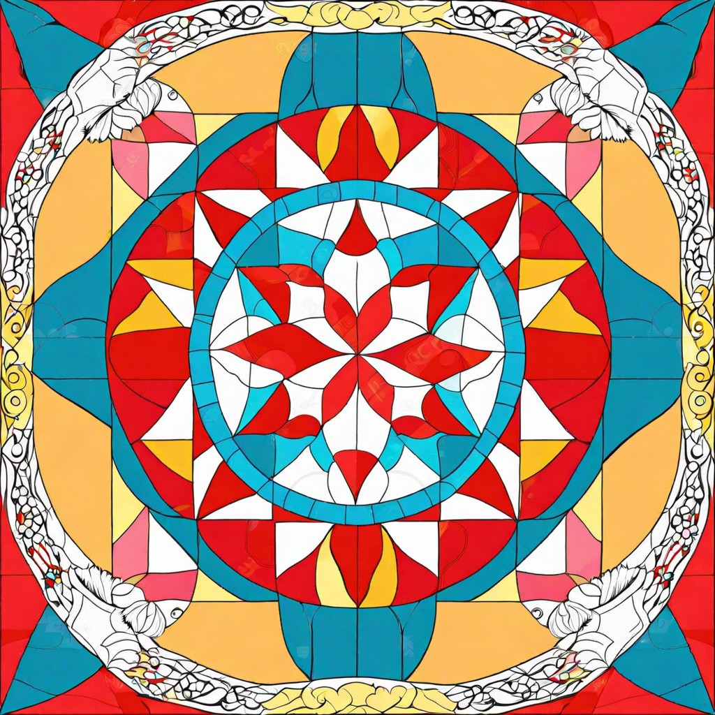 circular quilt pattern with patchwork