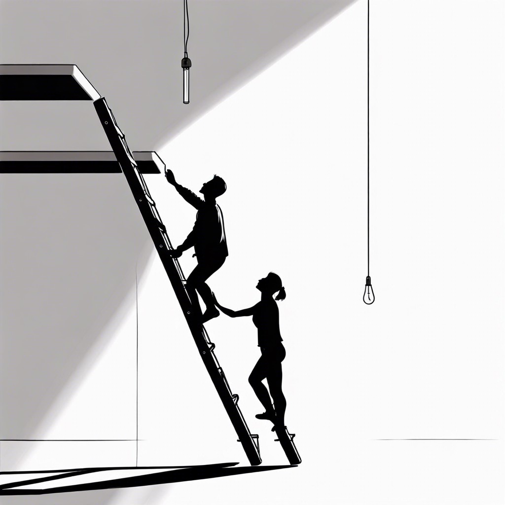 climbing a ladder