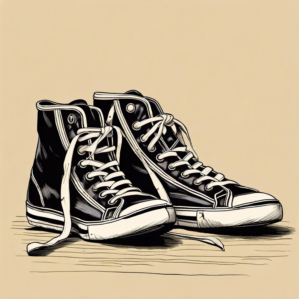 conceptualize a pair of worn out sneakers