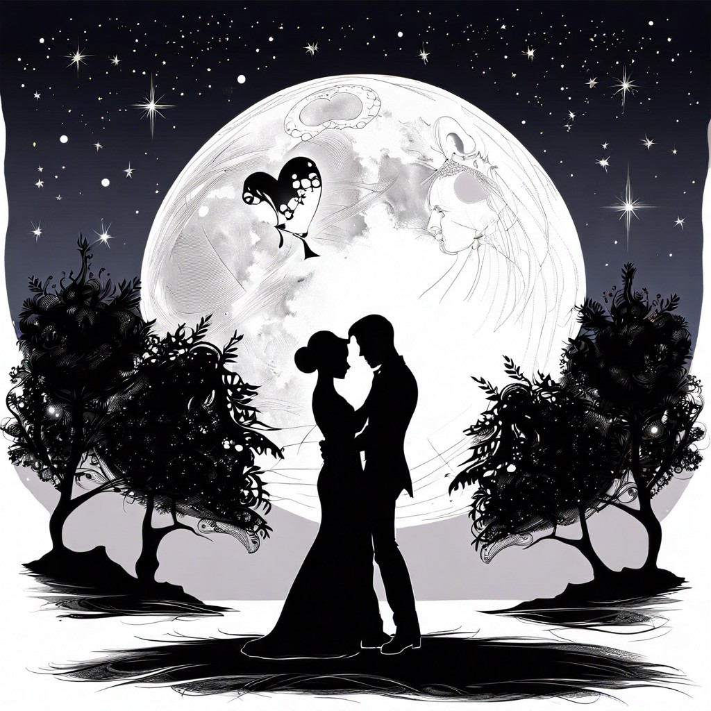 couples first dance silhouette