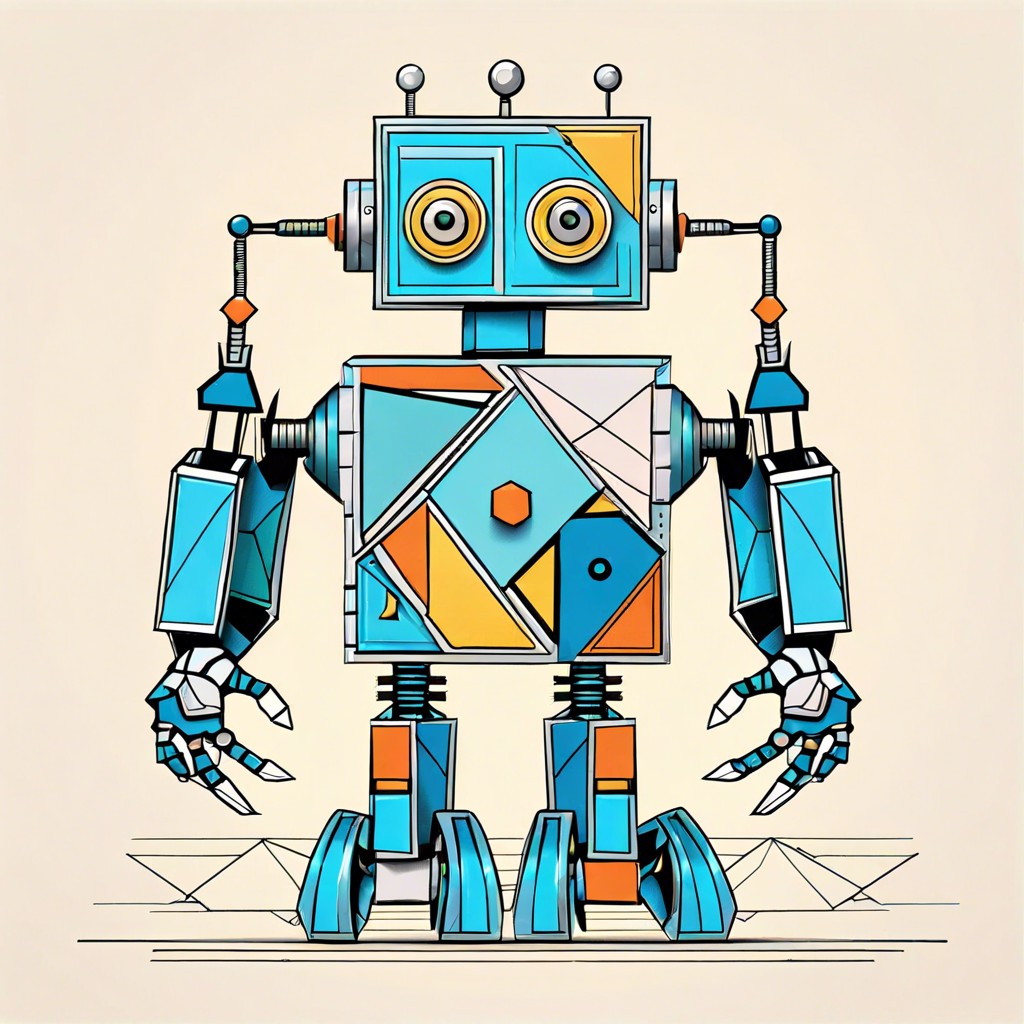 create a robot with simple geometric shapes