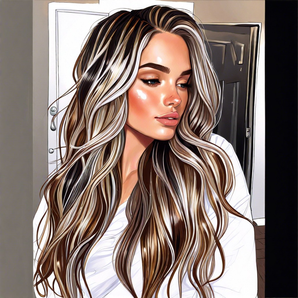 create a wet hair look with reflective highlights and darker lowlights