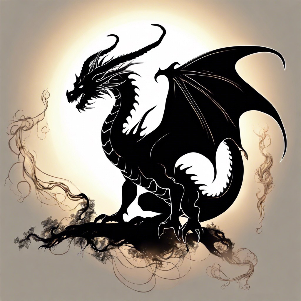 dragons made of swirling smoke