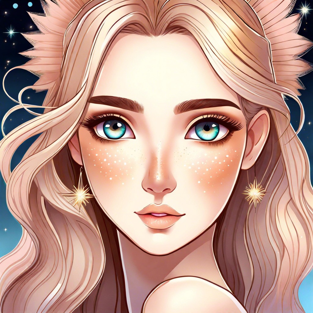 dreamy eyes with soft gradient colors and subtle starburst highlights